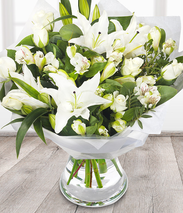 Fragrant white oriental lilies