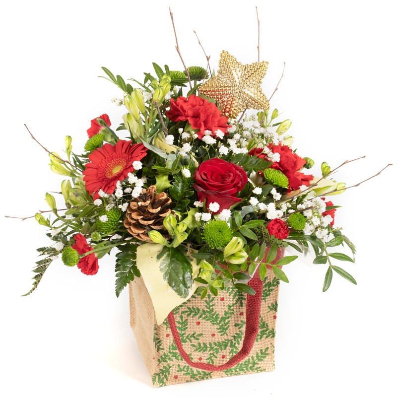 Jingle Bells Christmas Flower Bag