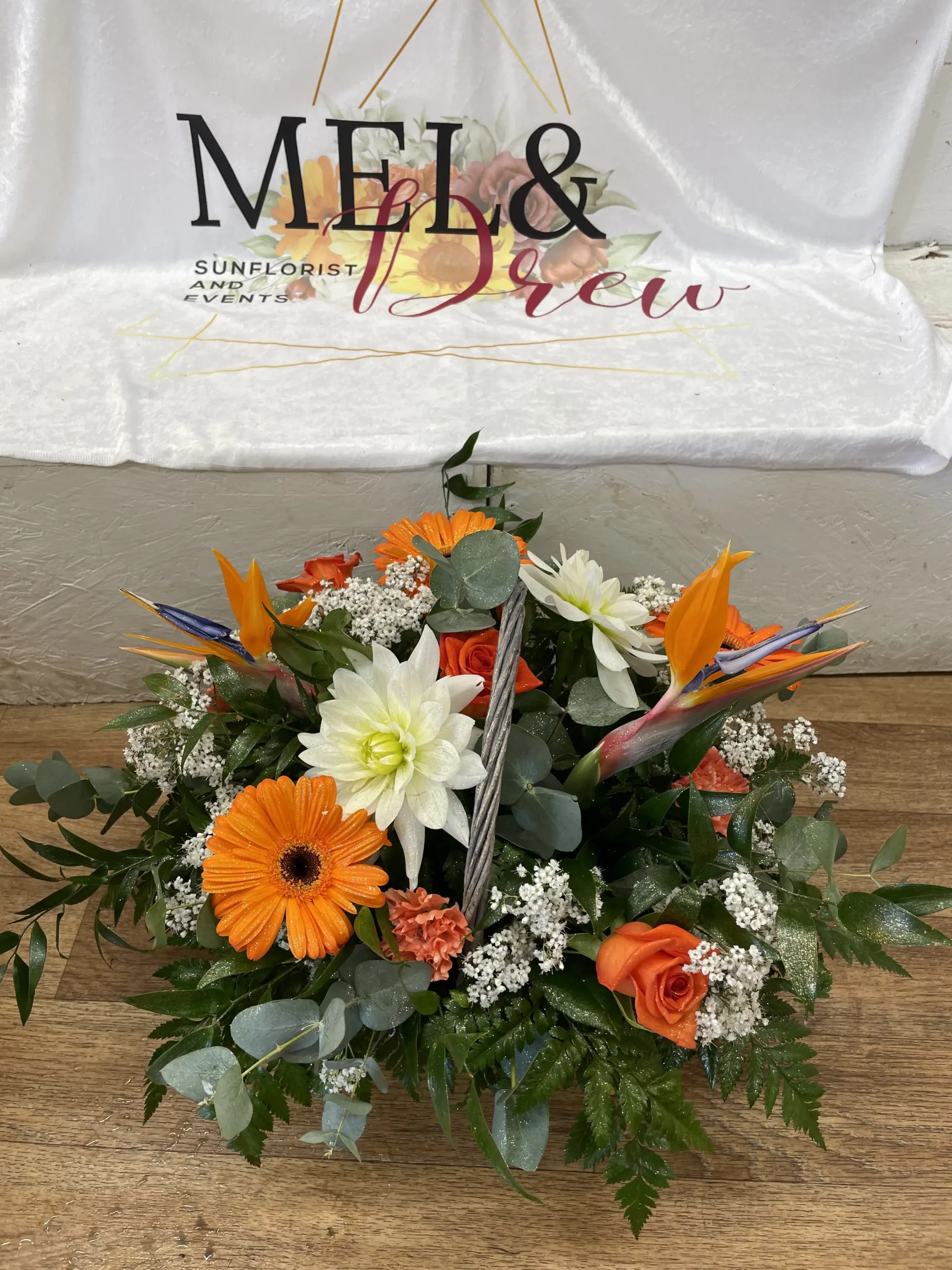 Discover the exquisite beauty of our Birds of Paradise large basket, crafted by Sun Florist and Events. Perfect for adding a vibrant touch to any space, this stunning floral arrangement showcases the unique and tropical allure of Birds of Paradise flowers. Ideal for events, gifts, or home decor, let nature’s artistry brighten your day. Shop now for a burst of color and elegance!