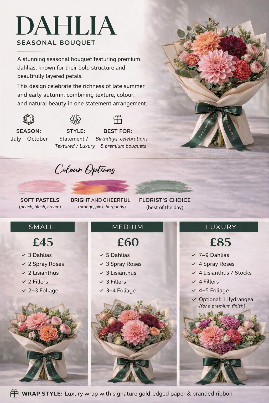 Dahlia Seasonal Bouquet - Image 2