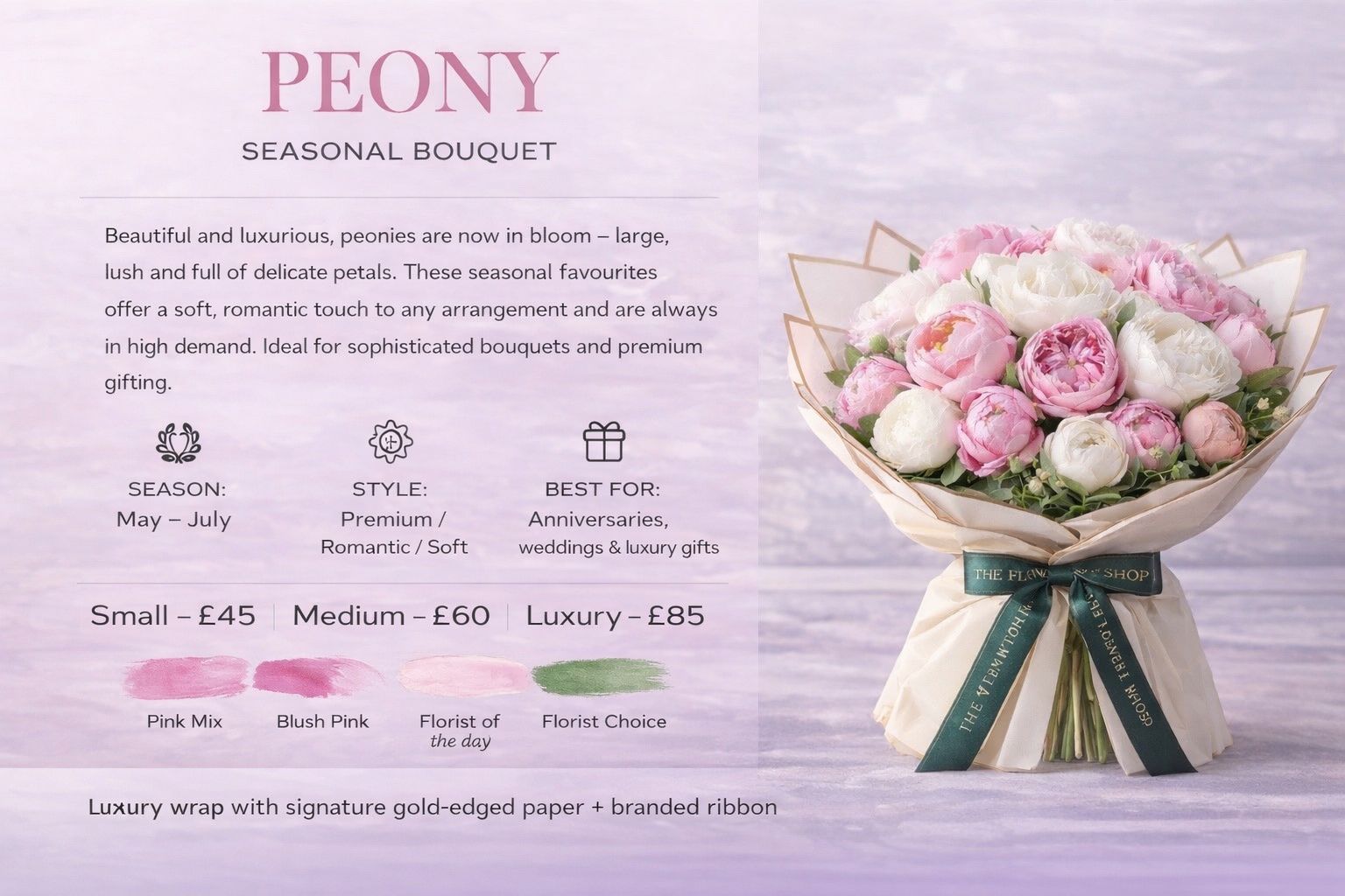 Peony Seasonal Bouquet - Image 2
