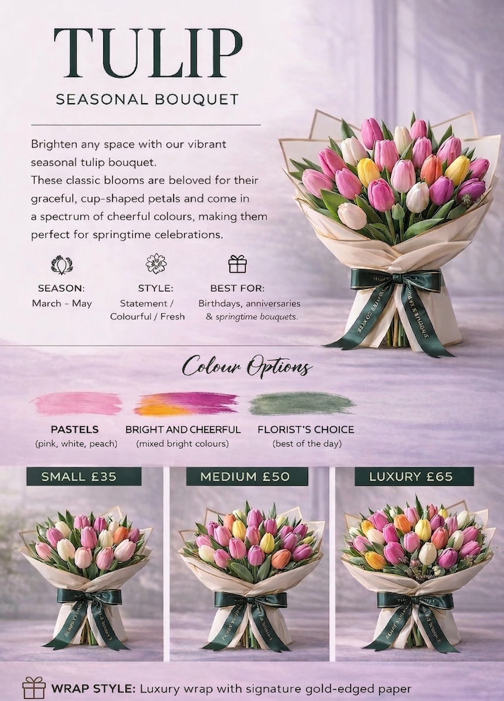 Tulip Seasonal Bouquet - Image 2