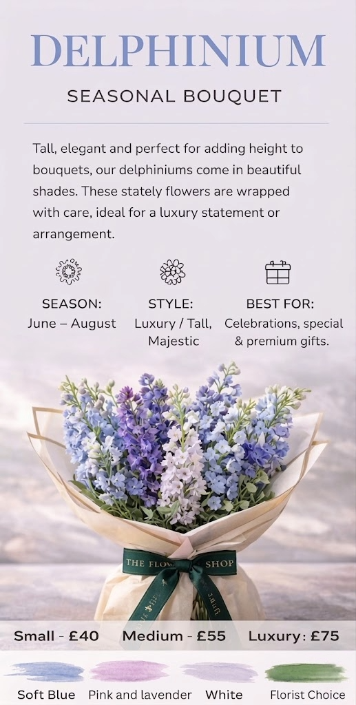 Delphinium Seasonal Bouquet - Image 2