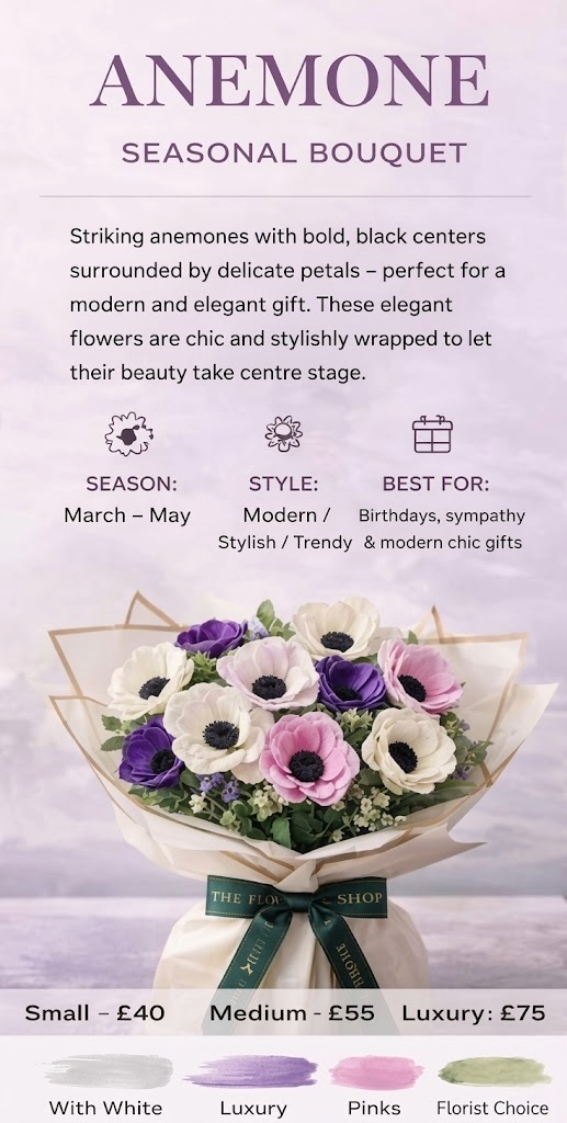 Anemone Seasonal Bouquet - Image 2
